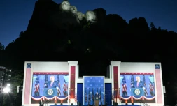 Donald Trump au pied du mont Rushmore, dans le Dakota du Sud, le 3 juillet 2026
