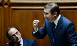 Le Premier ministre portugais  Pedro Passos Coelho le 9 novembre 2015 à l'Assemblée nationale à Paris