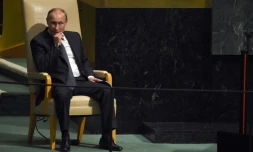 Le président russe Vladimir Poutine, lors de l'Assemblée générale de l'Onu, le 28 septembre 2015 à New York