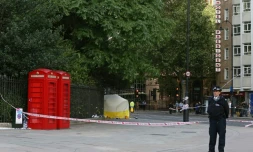 Un policier sur le site de l'attaque au couteau à Russell Square, à Londres, le 4 août 2016