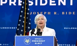 La nouvelle secrétaire américaine au Trésor, Janet Yellen, à Wilmington dans le Delaware fief du président Joe Biden, le 1er décembre 2020