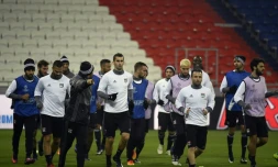 Les Lyonnais à l'entraînement, le 6 décembre 2016 à Décines-Charpieu (Rhône)