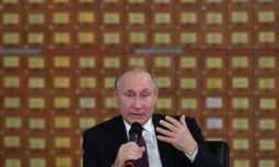 Le président russe Vladimir Poutine le 19 mars 2019 à Simferopol, Crimée
