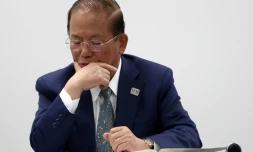 Le directeur général du Comité d'organisation des Jeux olympiques de Tokyo-2020 Toshiro Muto en conférence de presse le 24 mars 2020 à Tokyo (Japon)