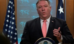 Le secrétaire d'Etat américain Mike Pompeo, le 23 octobre 2018 à Washington