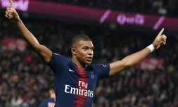 L'attaquant du PSG Kylian Mbappé auteur d'un quadruplé contre Lyon en Ligue 1, le 7 octobre 2018 au Parc des Princes 