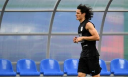 Le buteur uruguayen Edinson Cavani lors d'un entraînement individualisé à Nijni Novgorod, le 5 juillet 2018