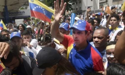 L'opposant vénézuélien Henrique Capriles Radonski lors du rassemblement de l'opposition, le 1er septembre 2016 à Caracas