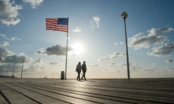 Sur la Promenade à Deauville, où le 47ème festival du cinéma américain débute vendredi