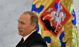 Le président russe Vladimir Poutine arrive au Kremlin à Moscou le 3 décembre 2015