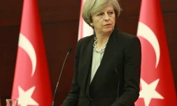 La Première ministre britannique Theresa May à Ankara le 28 janvier 2017