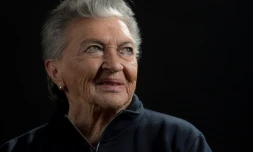 La pilote chilienne Margot Duhalde, lors d'une interview avec l'AFP à Santiago, au Chili, le 14 août 2017