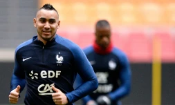 Dimitri Payet lors d'une séance d'entraînement à l'Arena d'Amsterdam, le 24 mars 2016