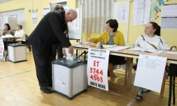Dans un bureau de vote à Dublin, le 24 mai 2019
