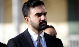 Le maire de New York Zohran Mamdani lors d'une conférence de presse à New York le 9 mars 2026, aux Etats-Unis