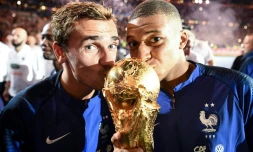 Antoine Griezmann (g) et Kylian Mbappé, le 11 septembre 2018 au Stade de France de Saint-Denis