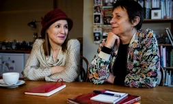 Fatima Ezzarhouni (g) et Sophie Pirson, le 23 janvier 2020 à Bruxelles