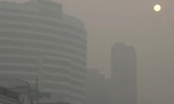 Photo prise à New Delhi, le 7 novembre 2016 au moment où la capitale indienne est aux prises avec l'une des pires pollutions de l'air de ces dernières années