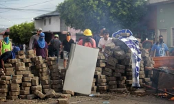 Des manifestants réclament la démocratie et le départ du président Daniel Ortega, le 12 mai 2018 à Masaya au Nicaragua