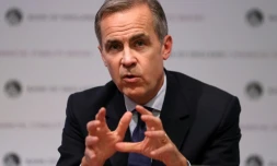 Le gouverneur de la Banque d'Angleterre Mark Carney à Londres le 28 novembre 2018