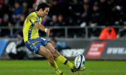 Le demi de mĂȘlĂ©e de Clermont Morgan Parra, face aux Ospreys, le 15 janvier 2016 Ă Swansea