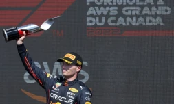 Le Néerlandais Max Verstappen, vainqueur du GP du Canada de Formule 1, le 19 juin 2022 sur le circuit Gilles-Villeneuve à Montréal 