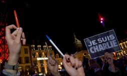 Manifestation de soutien à Charlie Hebdo, le 7 janvier 2015 à Clermont-Ferrand