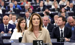 Roberta Metsola, au Parlement européen à Strasbourg, le 16 juillet 2024