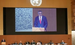 Le directeur général de l'OMS, Tedros Adhanom Ghebreyesus, le 22 mai 2022 à Genève