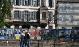 Les affiches des candidats à la présidentielle, le 10 avril 2017 à Strasbourg