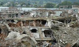 Vue général de Marawi le 25 octobre 2017 trois jours après sa reprise par l'armée philippine