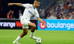 L'attaquant sénégalais de l'OM Iliman Ndiaye contre Leverkusen en amical, le 2 août 2023 au stade Vélodrome