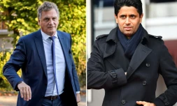 L'ancien N.2 de la Fifa Jérôme Valcke et le président du PSG et de beIN Media Nasser Al-Khelaïfi