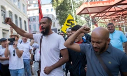 Les employés d'un McDonald's menacé de fermeture devant le tribunal à Marseille, le 27 août 2018