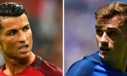 Photo montage de Cristiano Ronaldo (g) et Antoine Griezmann, le 8 juillet à Paris