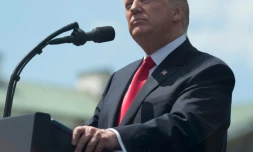 Donald Trump , le 6 juillet 2017 à Varsovie en Pologne