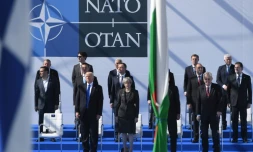 Les dirigeants des pays membres de l'Otan lors d'un sommet de l'alliance à Bruxelles, le 25 mai 2017