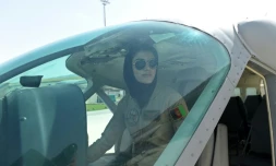 La première femme pilote afghane Niloofar Rahmani le 26 avril 2015 à Kaboul
