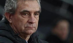 L'ancien international français Dominique Rocheteau, coordinateur sportif à l'AS Saint-Etienne, lors du match de Ligue 1 à Rennes, le 10 mars 2018     