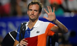Le Russe Daniil Medvedev quittant le court aprÚs sa demi-finale du tournoi d'Acapulco le 25 février 2022