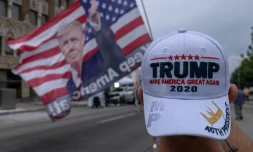 Des partisans de Donald Trump réunis à Tulsa, dans l'Oklahoma, le 19 juin 2020 à la veille de son meeting de campagne