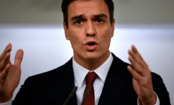 Le dirigeant socialiste espagnol, Pedro Sanchez, lors d'une conférence de presse à Madrid, le 23 décembre 2015