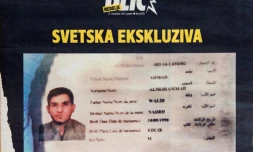 Photo de la couverture du magazine serbe "Blic" qui a publié le 15 novembre 2015 une photo du passeport syrien découvert par la police à Paris 