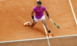 L'Espagnol Rafael Nadal face à son compatriote Albert Ramos en finale du Masters 1000 de Monte-Carlo, le 23 avril 2017