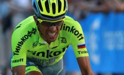 L'Espagnol Alberto Contador (Tinkoff) lors de la 8e étape du Tour de France, le 9 juillet 2016 à Bagnères-de-Luchon