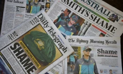 Unes de journaux australiens sur le scandale de balle trafiquée dans le cricket, le 26 mars 2018 à Sydney