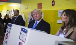 Le candidat Donald Trump et sa femme Melania votant à New York