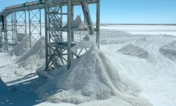 Une usine d'exploitation de lithium dans le salar d'Uyuni, le 10 juillet 2019 en Bolivie