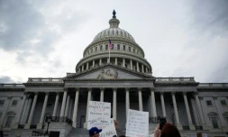 Manifestation de soutien aux musulmans empêchés d'entrer sur le territoire américain par le décret migratoire de Donald Trump, le 29 janvier 2017 à Washington