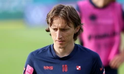 Le capitaine croate Luka Modric à l'entraînement à Rovinj le 20 juin 2021